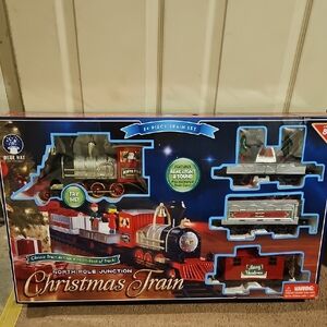 Christmas Train Set Red and Silver